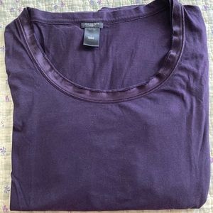 Ann Taylor size L long sleeve top eggplant purple